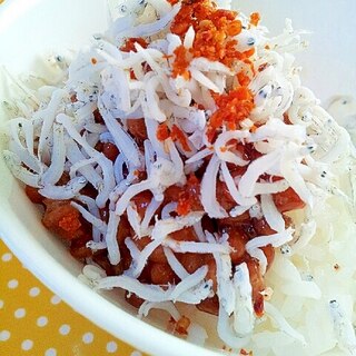 ✿しらすと鮭ふりかけの納豆ご飯❤